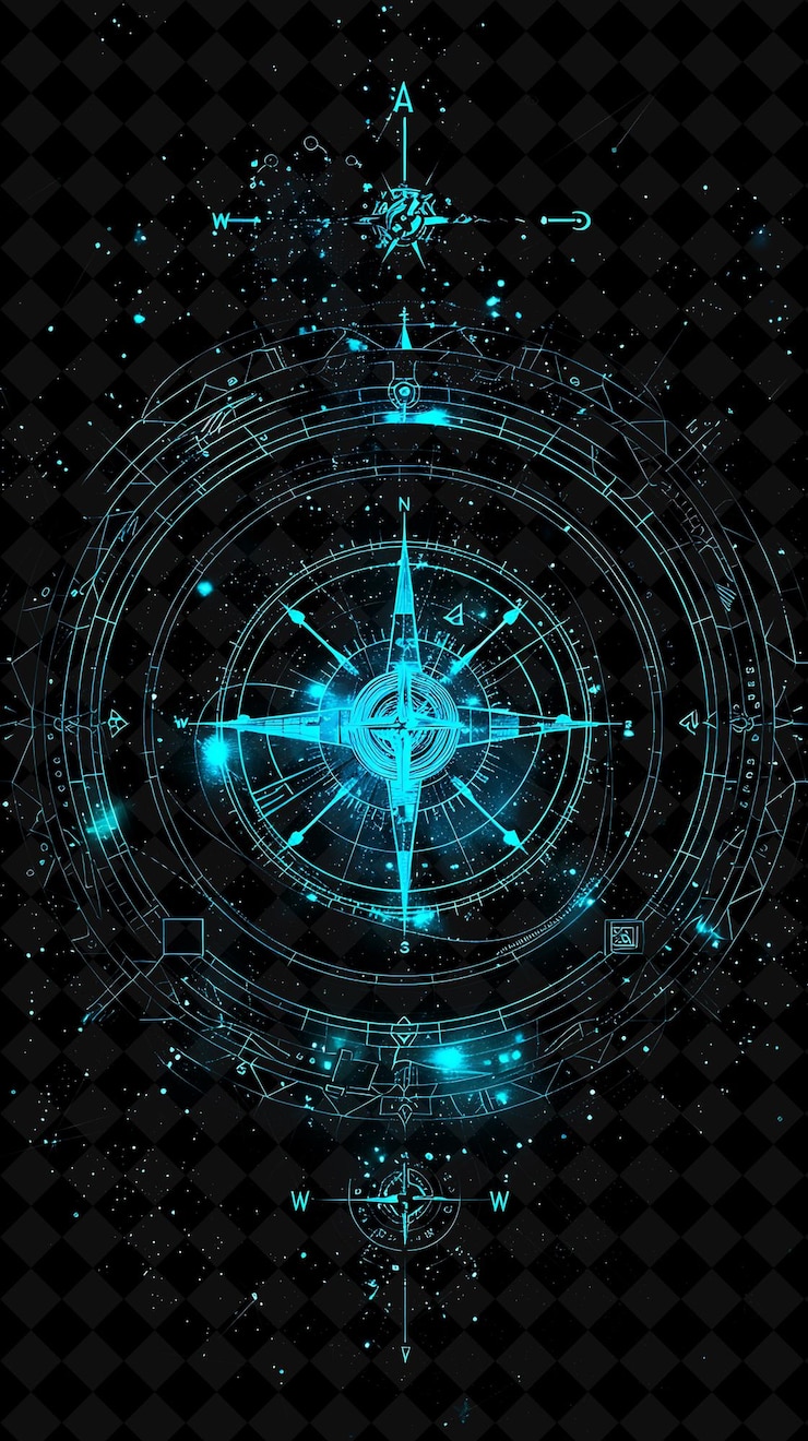 PSD png neon wireframe marco envuelto alrededor estelar con wireframe s y2k forma de neón en fondo oscuro