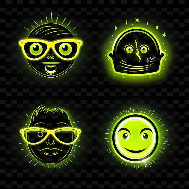 Png Nerd Face Icon Emoji com Geeky Studious e Inteligente Exp Neon Lines Y2K Forma atraente