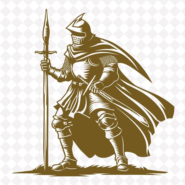 Png norman knight brandindo um flail com uma expressão implacável st medieval warrior character shape