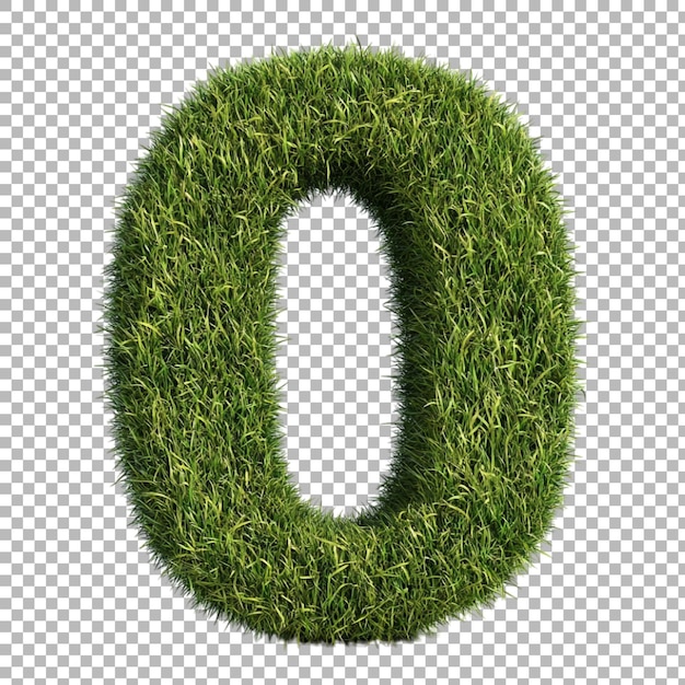 Png Numero 0 in stile erba isolato contro uno sfondo trasparente per la natura progetta nuove applicazioni di branding o tipografia eco-friendly