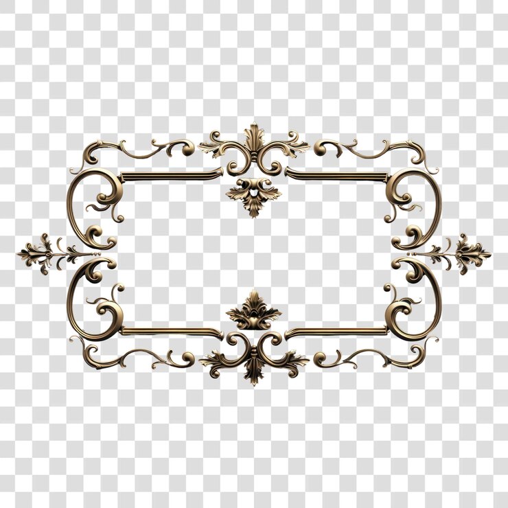 PSD png ornamento gótico acessórios de moldura de ouro decoração decorativa