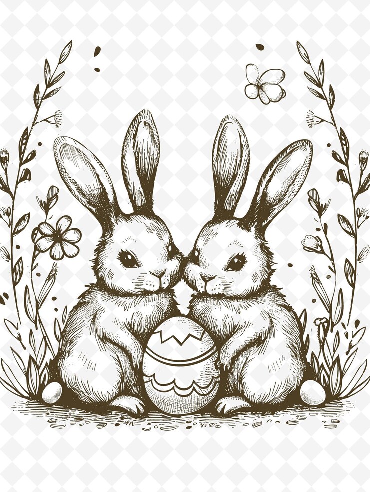 PSD png ostern-postkarten-design mit pastellrahmen stil-design dekoration konturkunst schreibkunst dekorativ