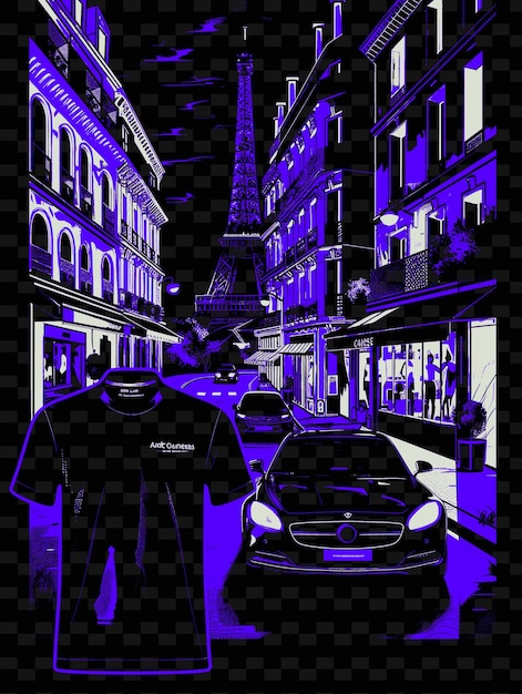 PSD png parisian boulevard mit chic street scene und haussmannian eine illustration citys scene art decor