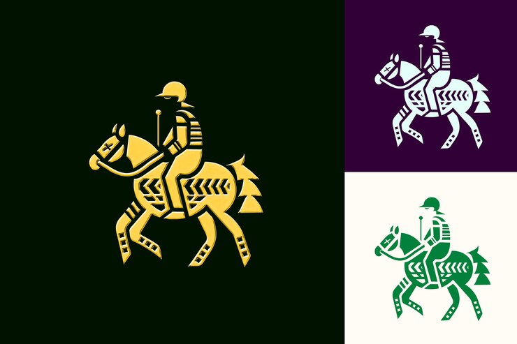 PSD png pato horseback game ball com logotipo rústico exibindo uma tradi outline art designs criativos