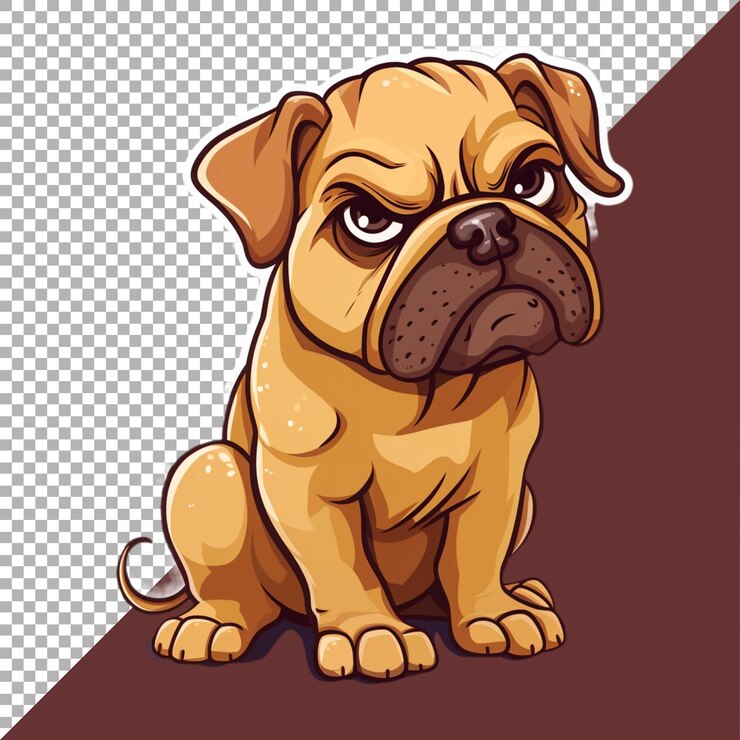 PSD png de perro triste y enojado en fondo transparente generado por ai