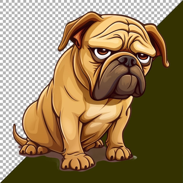 PSD png de perro triste y enojado en fondo transparente generado por ai