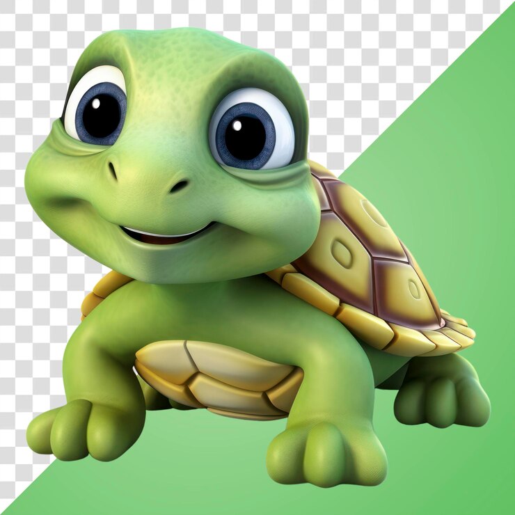 PSD png el personaje de la tortuga animada