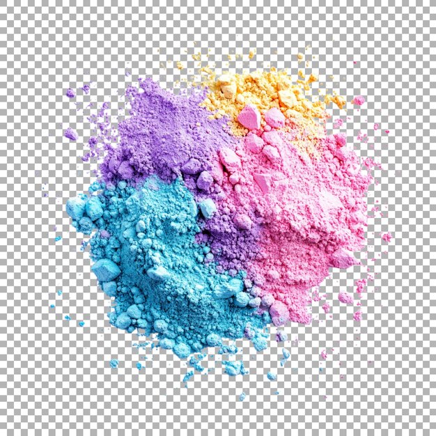 PNG pila de polvo de colores en el fondo transparente Ai generado