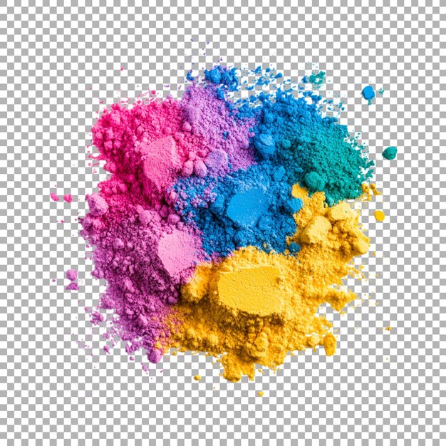 PNG pila de polvo de colores en el fondo transparente Ai generado