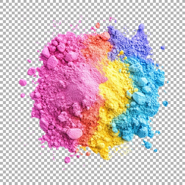 PNG pile de poudre colorée sur un fond transparent Ai généré