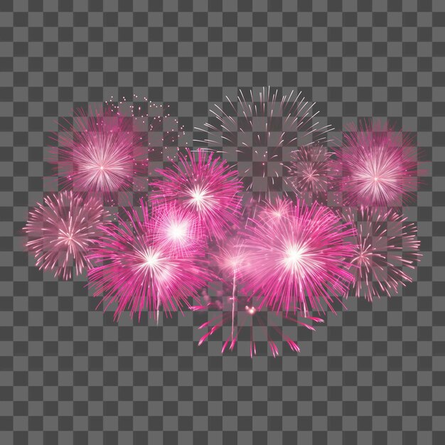 png pink fireworks exploding in the sky smoke black background illuminated