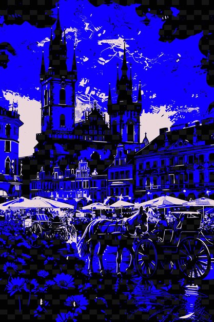 Png Place Principale Du Marché De Cracovie Avec Scène De Rue Historique Illustration De Tissu Décor D'art De Scène De La Ville