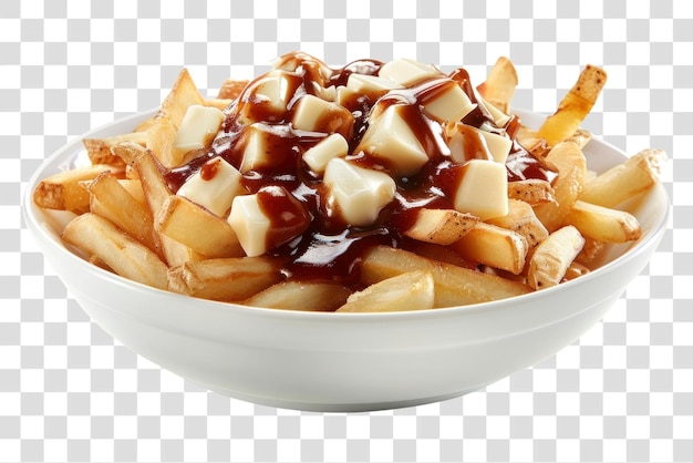 PNG Un plato de comida frita con ketchup de poutine
