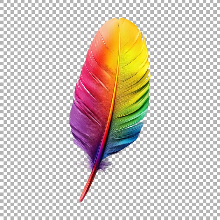 PSD png pluma de piel colorida en fondo transparente generado por ai