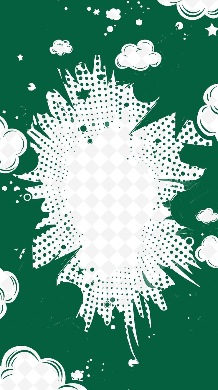 PSD png pop art arte del marco con burbujas de habla de cómics y ilustración de onomato arte del marco decorativo