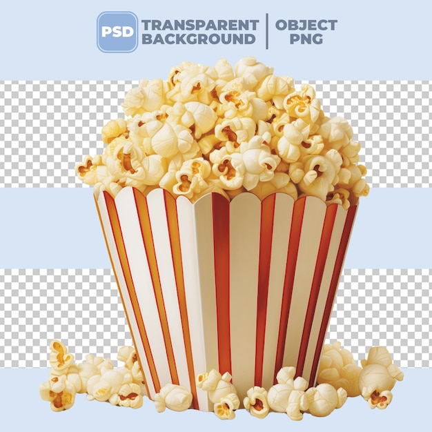 PNG popcorn sullo sfondo trasparente PSD.