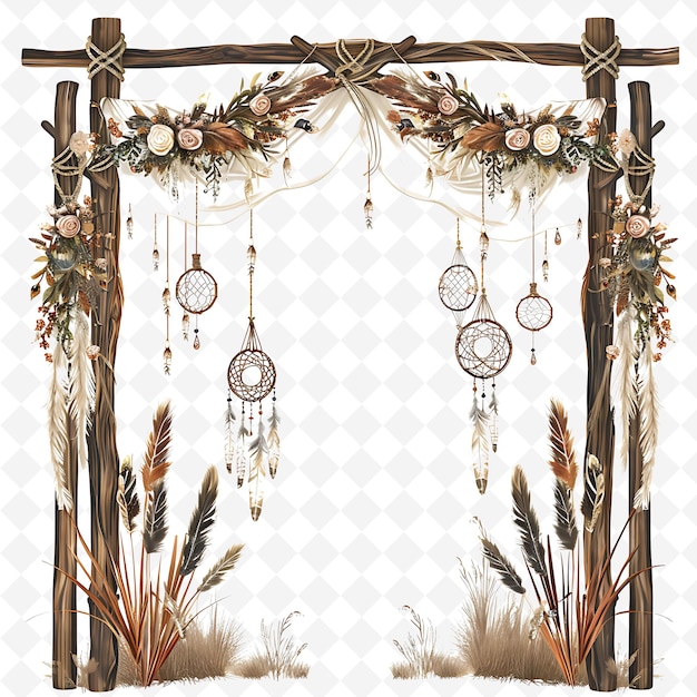 Png Portão de madeira com decorações de casamento boêmias o portão é Dr Creative Abstract Art Designs