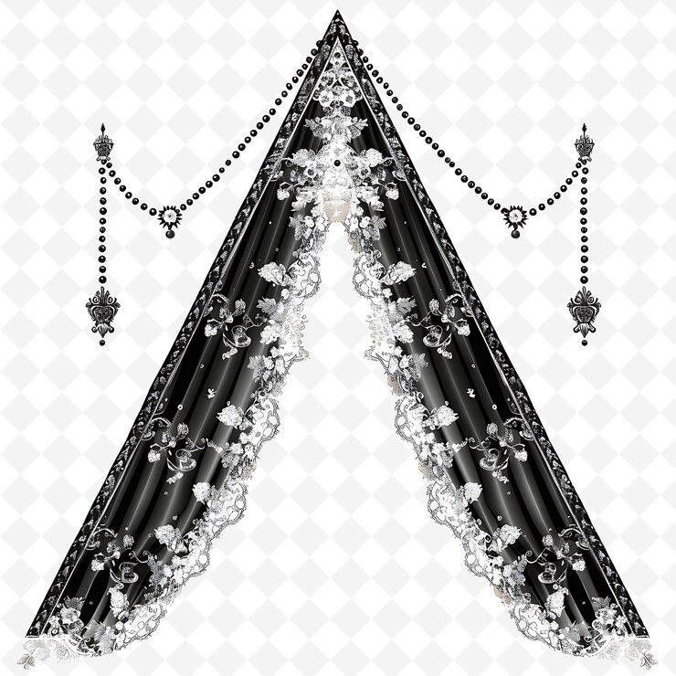PSD png portão triangular com decorações de casamento vintage portão é dec designs de arte abstracta criativa