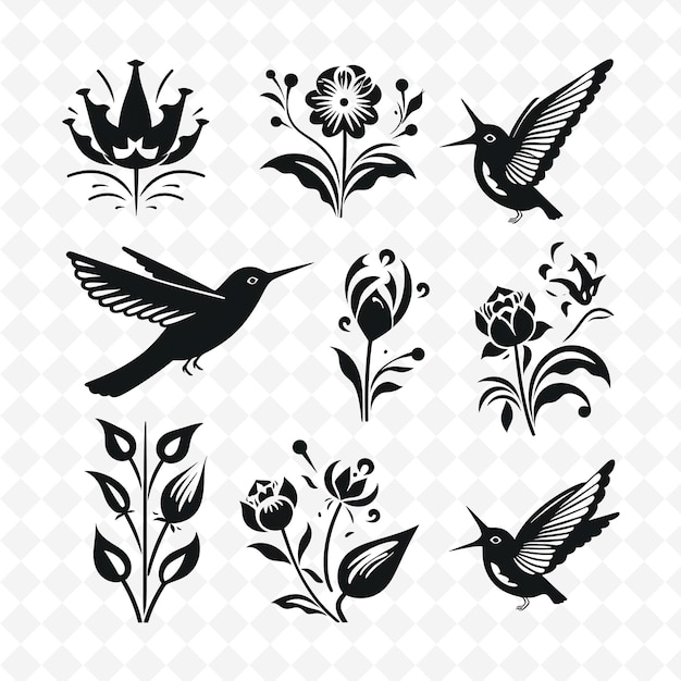 Png premium aquarela flower stamps designs artísticos para projetos criativos clipart e tatuagem