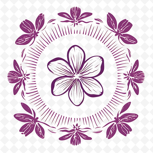 Png premium aquarela flower stamps designs artísticos para projetos criativos clipart e tatuagem