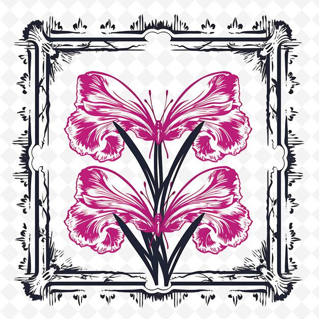 Png premium aquarela flower stamps designs artísticos para projetos criativos clipart e tatuagem