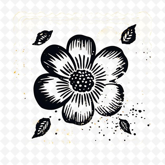 PSD png premium aquarell blumen briefmarken künstlerische designs für kreative projekte clipart und tattoo