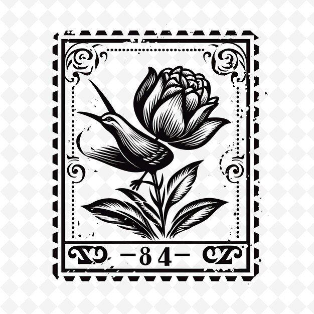 PSD png premium aquarell blumen briefmarken künstlerische designs für kreative projekte clipart und tattoo