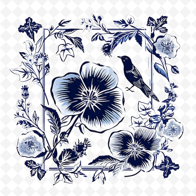 PSD png premium aquarell blumen briefmarken künstlerische designs für kreative projekte clipart und tattoo