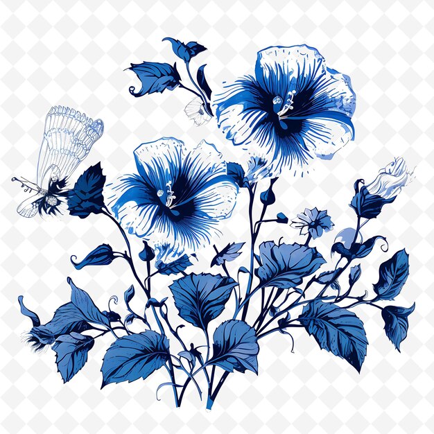 PSD png premium aquarelle flower stamps des dessins artistiques pour des projets créatifs clipart et tatouage