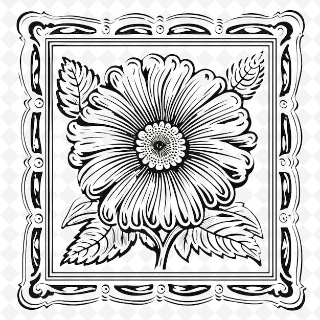 PSD png premium aquarelle flower stamps des dessins artistiques pour des projets créatifs clipart et tatouage