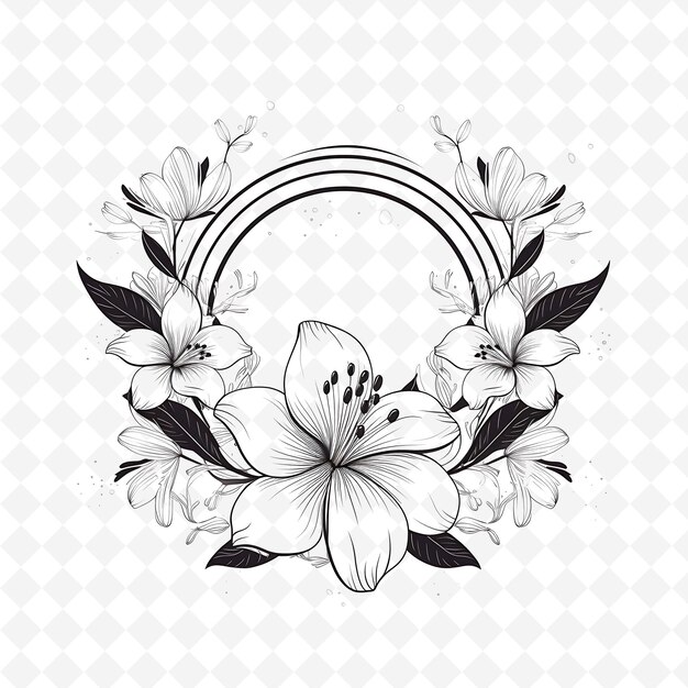 PSD png premium aquarelle flower stamps des dessins artistiques pour des projets créatifs clipart et tatouage