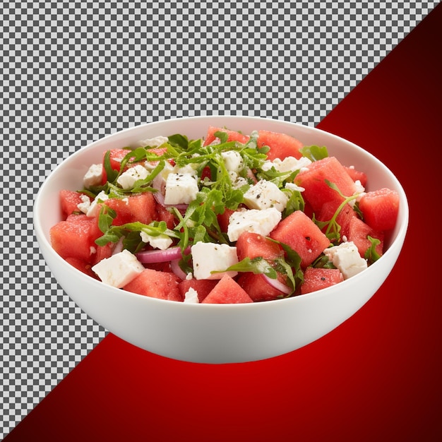 PSD png psd cuenco de cuenco del sabroso feta de sandía aislado sobre un fondo transparente