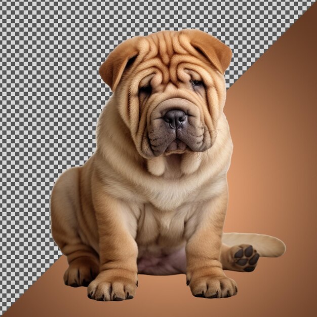 PSD png psd cute chinês shar pei raça cão isolado em um fundo transparente