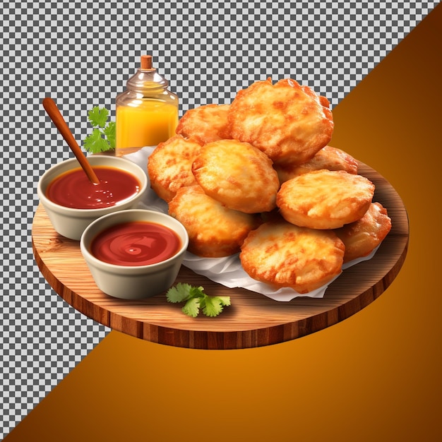 PSD png psd delicious panni puri mit saucen isoliert auf transparentem hintergrund