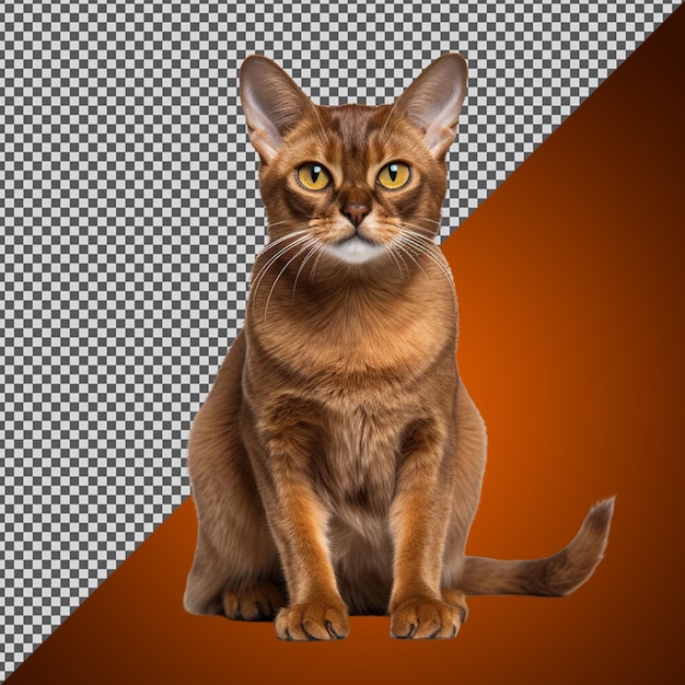 PSD png psd hermoso irritado gato abisinio aislado en un fondo transparente