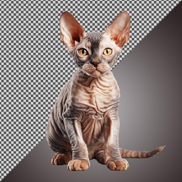 PSD png psd schöne devon-rex-katze isoliert auf einem transparenten hintergrund