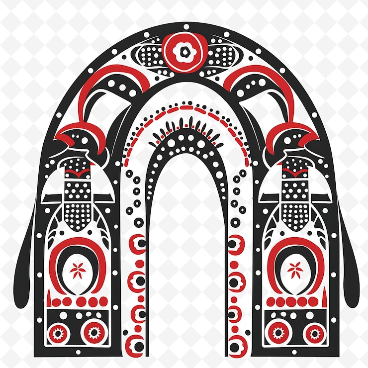 PSD png puerta aborigen con decoraciones de bodas australianas puerta es creativa diseños de arte abstracto