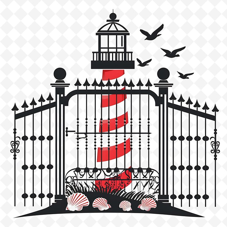 PSD png puerta del faro con decoraciones de bodas costeras puerta es dec diseños de arte abstracto creativo