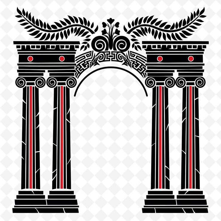 PSD png puerta griega con decoraciones mitológicas de bodas puerta es dec diseños creativos de arte abstracto