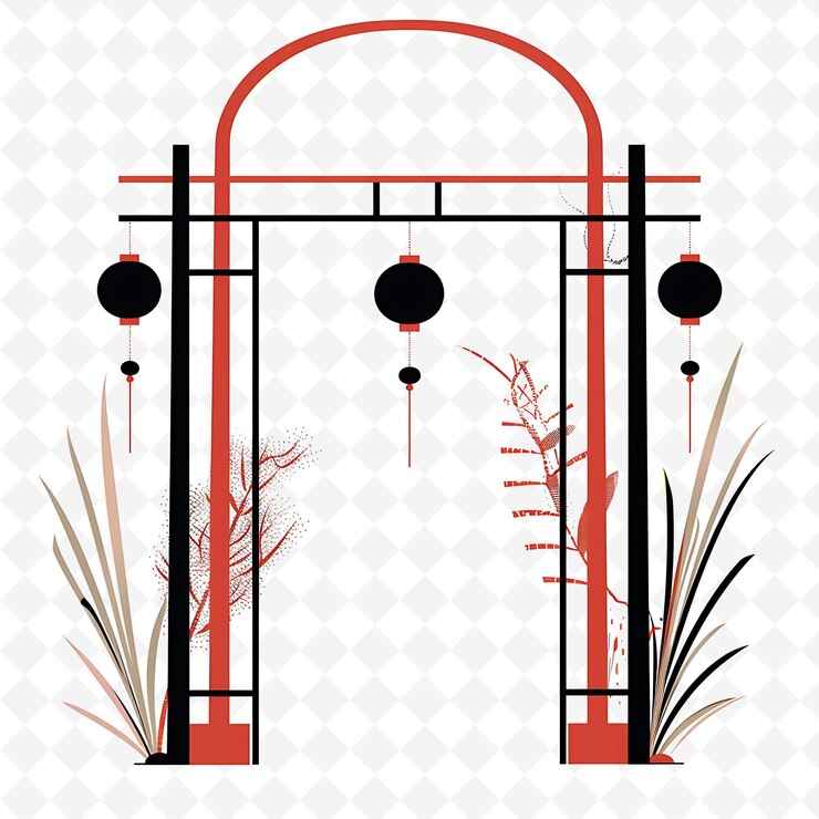 PSD png puerta minimalista con decoraciones contemporáneas para bodas puerta i diseños de arte abstracto creativo