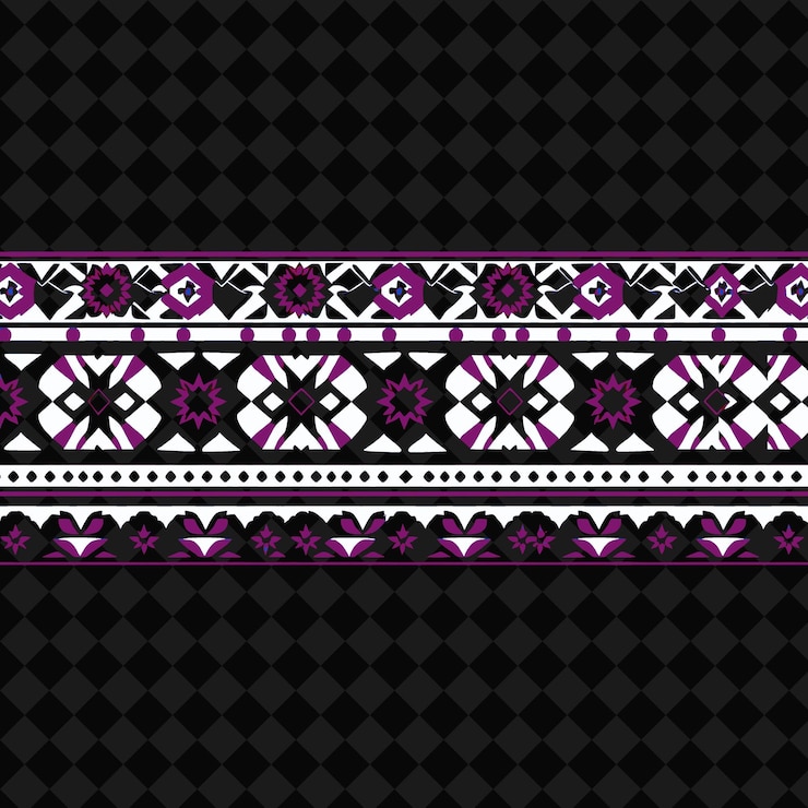 PSD png quilting de los apalaches con patrones geométricos diseño fronterizo cosido con diseño de arte folclórico colo