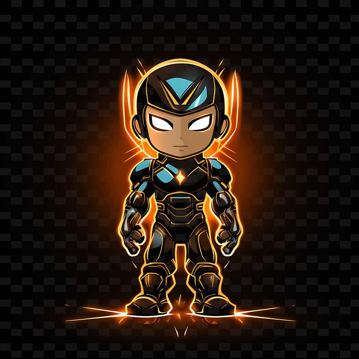 PSD png radiant rhythms: dando rienda suelta a la creatividad con personajes de anime adhesivos a través de líneas de neón