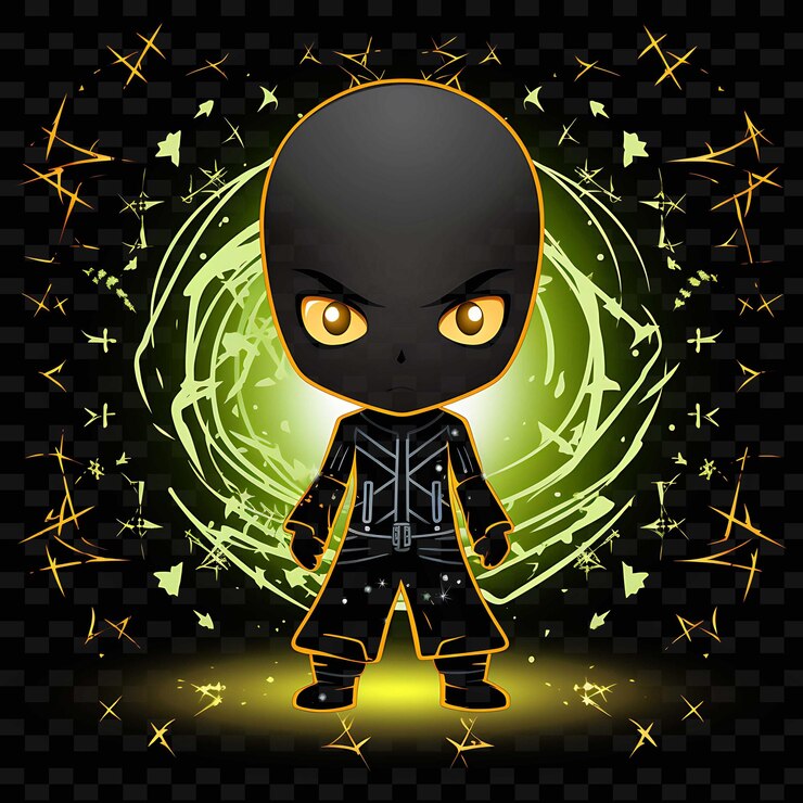 PSD png radiant rhythms: dando rienda suelta a la creatividad con personajes de anime adhesivos a través de líneas de neón