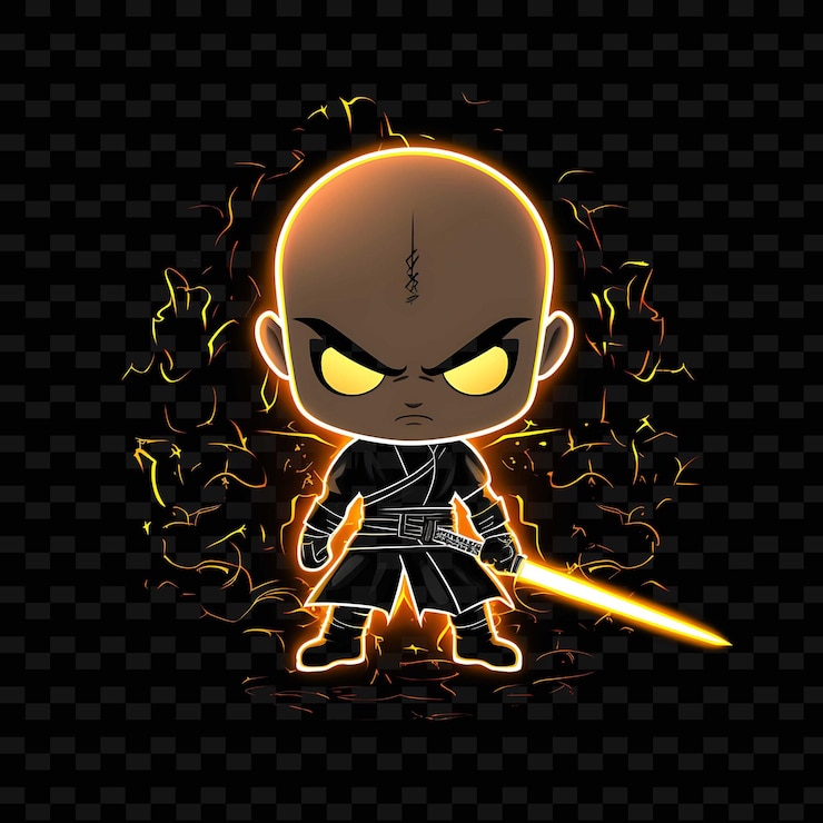 PSD png radiant rhythms desencadeia a criatividade com personagens de anime adesivos através de linhas de néon