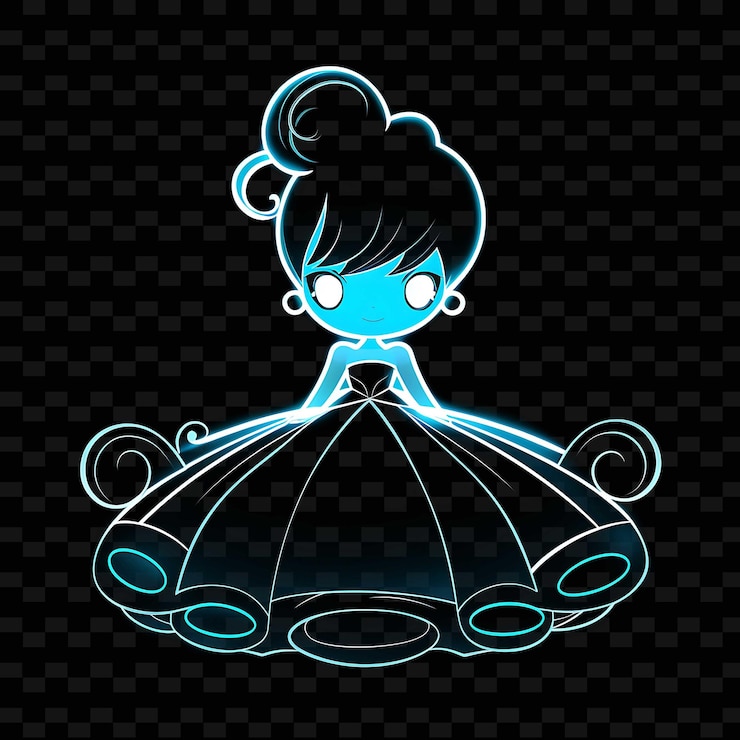 PSD png radiant rhythms desencadeia a criatividade com personagens de anime adesivos através de linhas de néon