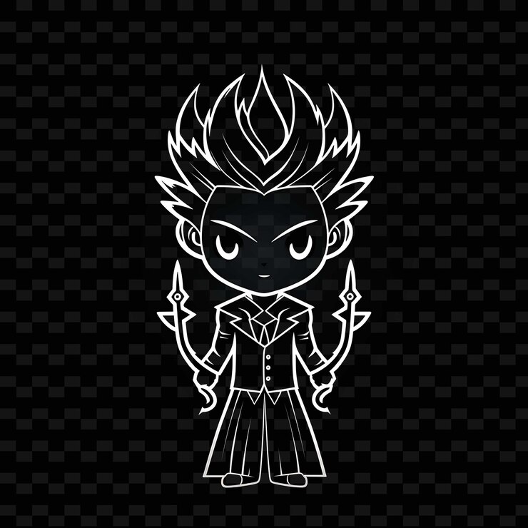 PSD png radiant rhythms desencadena la creatividad con personajes de anime adhesivos a través de líneas de neón