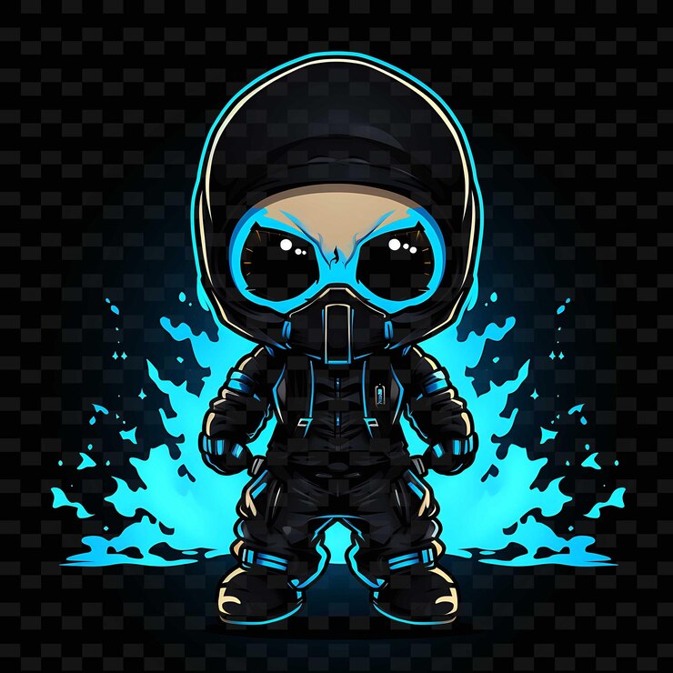 PSD png radiant rhythms desencadena la creatividad con personajes de anime adhesivos a través de líneas de neón