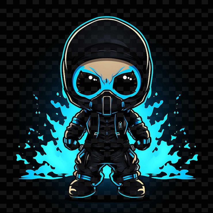 PSD png radiant rhythms uvolňuje kreativitu s nálepkami anime postavami prostřednictvím neonových linií