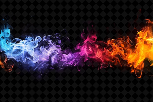 PSD png rainbow fire con todos los colores del espectro creando un efecto de textura de neón colección y2k