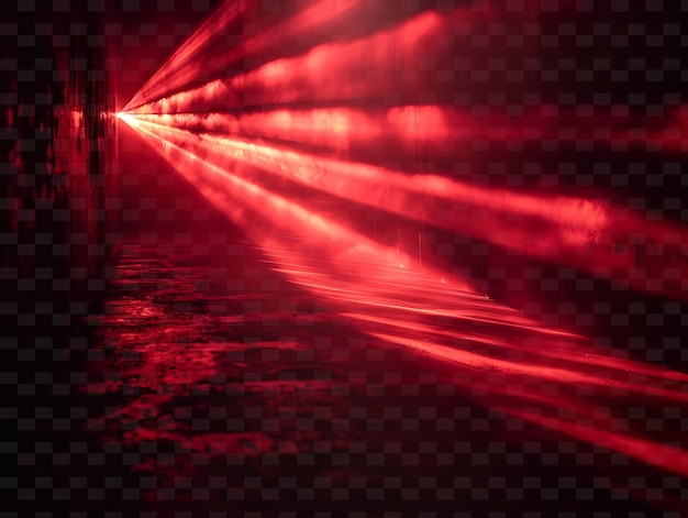 PSD png raios de luz infrarroja com luz invisível e calor vermelho cor neon transparente colecções y2k